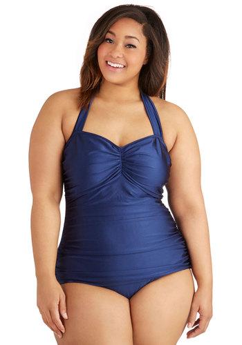 Bathing Beauty One-piece Swimsuit In Navy - 16-34 In 18