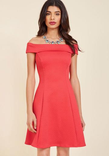 Modcloth Date Night, Indubitably Mini Dress In Poppy