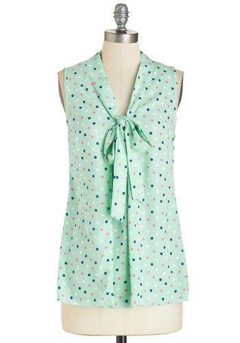 Poema South Florida Spree Top In Mint Dots