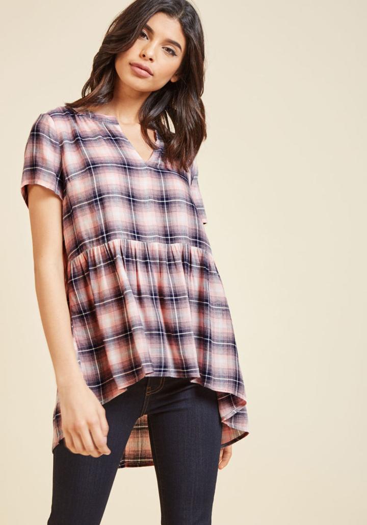 Breakfast Nook Bonding Plaid Top In Xl