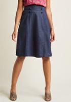 Modcloth High-waisted Midi Skirt With Buttons In 3x