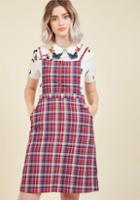 Modcloth Penchant For Pockets Plaid Jumper In M
