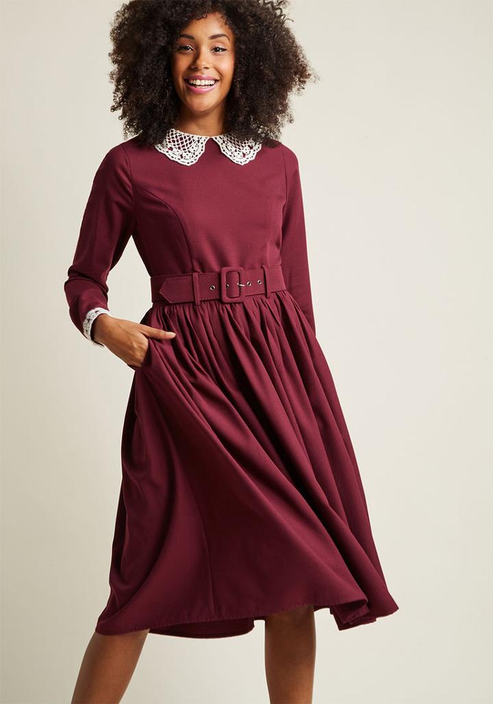 Collectif Collectif Cottage Cocktails Long Sleeve Dress In Xxl