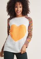 Modcloth Think Long And Heart Sweater In Xs
