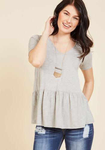  Just Effortless Top In Grey In Xxs