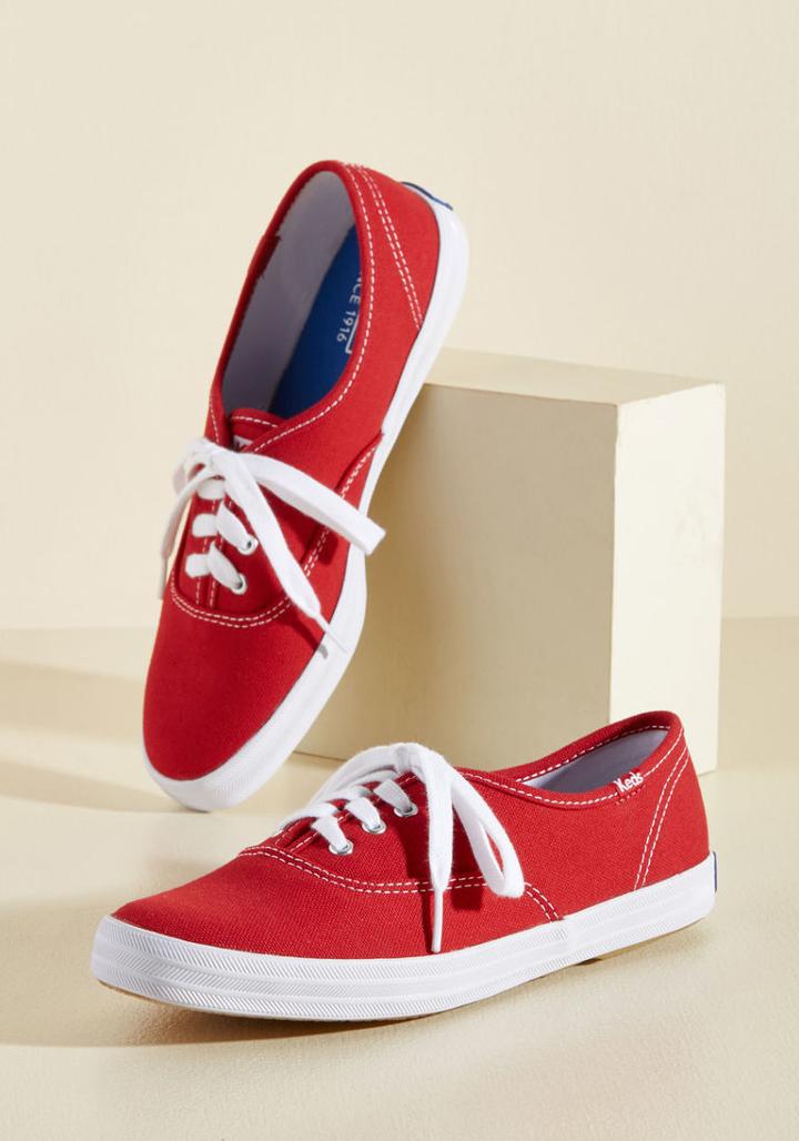 Keds It's Been Too Longboard Sneaker In Red In 6