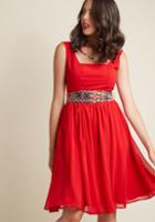 Modcloth Loveliness Likely Chiffon A-line Dress In M