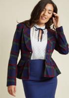 Collectif Collectif So Glad It's Plaid Blazer In S