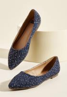 Modcloth Curious Constellations Suede Flat In 11