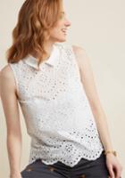 Modcloth Eyelet In The Sun Sleeveless Top In 3x