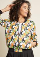 Modcloth Boldness Goals Bomber Jacket In Toucans In 4x