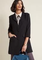 Modcloth Timeless Essence Car Coat In Black In M