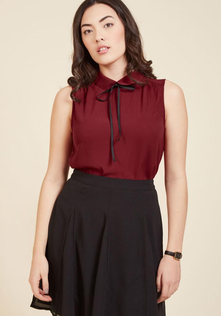  Feedback At It Sleeveless Top In Merlot In Xs