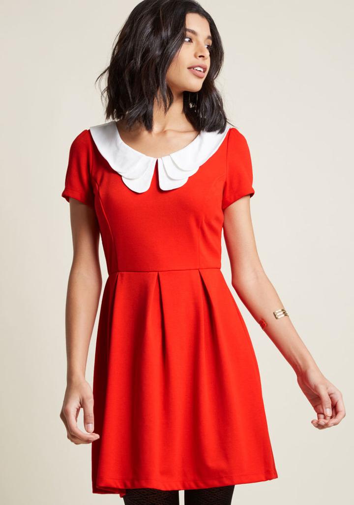 Modcloth Looking To Tomorrow Mini Dress In Rouge In Xs