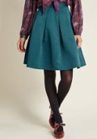 Modcloth Ethereal Expression Pleated Skirt In Teal In 4x