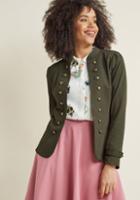 Modcloth Glam Believer Knit Jacket In Olive In Xl