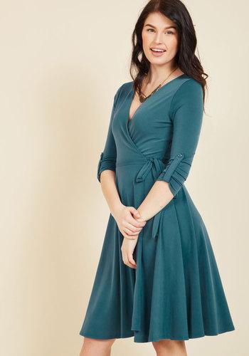  Say Yes To Timeless Wrap Dress In Peacock In Xs