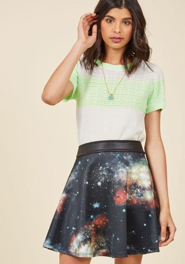Modcloth Supernova Twirl Skater Skirt In Multi