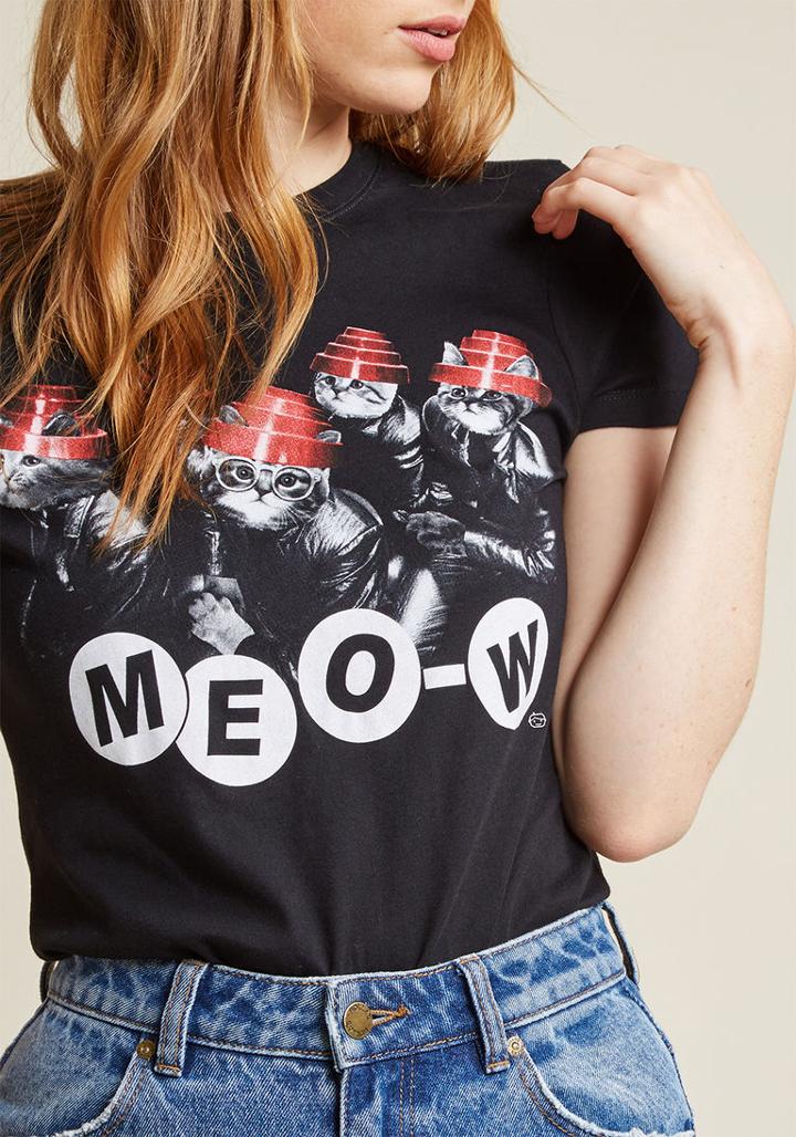 Modcloth The Meow, The Synth, The Legend Graphic Tee In Xxl