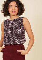  To The Nines Sleeveless Top In Dotted Navy In 2x