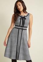 Modcloth Retro Tailored A-line Dress With Trim In S