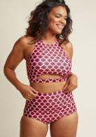 Modcloth Parasail Away With Me Swimsuit Bottom In Red Flowers In 3x