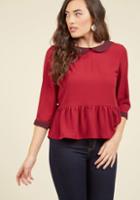  Evening At The Easel Ruffled Top In Scarlet In Xl