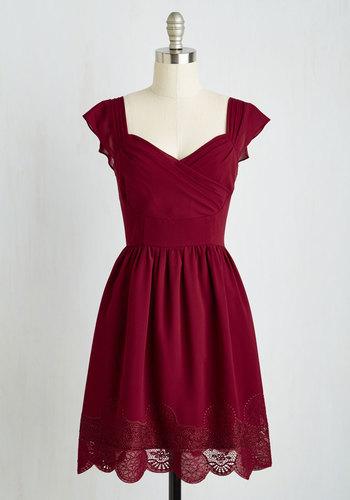  Let's Reminisce A-line Dress In Cranberry In M