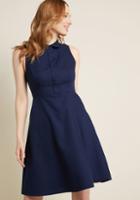 Modcloth Rooftop Grooves A-line Dress In Navy In 1x