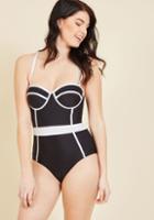 Highdivebymodcloth Need I Say Shore? One-piece Swimsuit In Noir