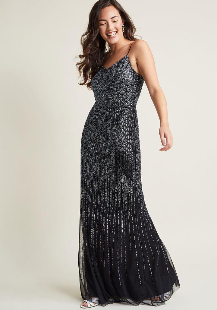 Adriannapapell Adrianna Papell Just Glamorous Maxi Dress In 6