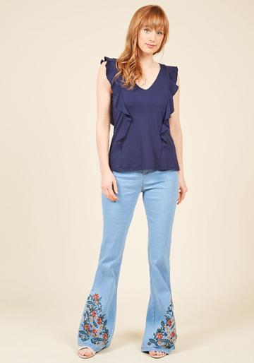 Modcloth Made For Movement Knit Sleeveless Top In Navy