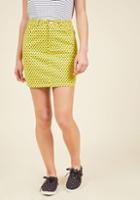  Flirt And Sweet Denim Skirt In Yellow In S