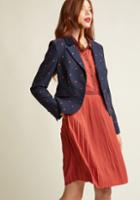 Modcloth Dotted Blazer With Pockets