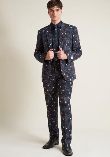 Modcloth Work The Game Room Pac-man Men's Suit In 48