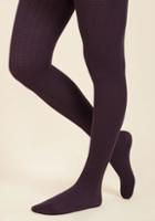 Modcloth Cable For Discussion Tights In Plum