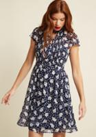 Modcloth Oh Say Can Museum A-line Dress In Boo In Xxs