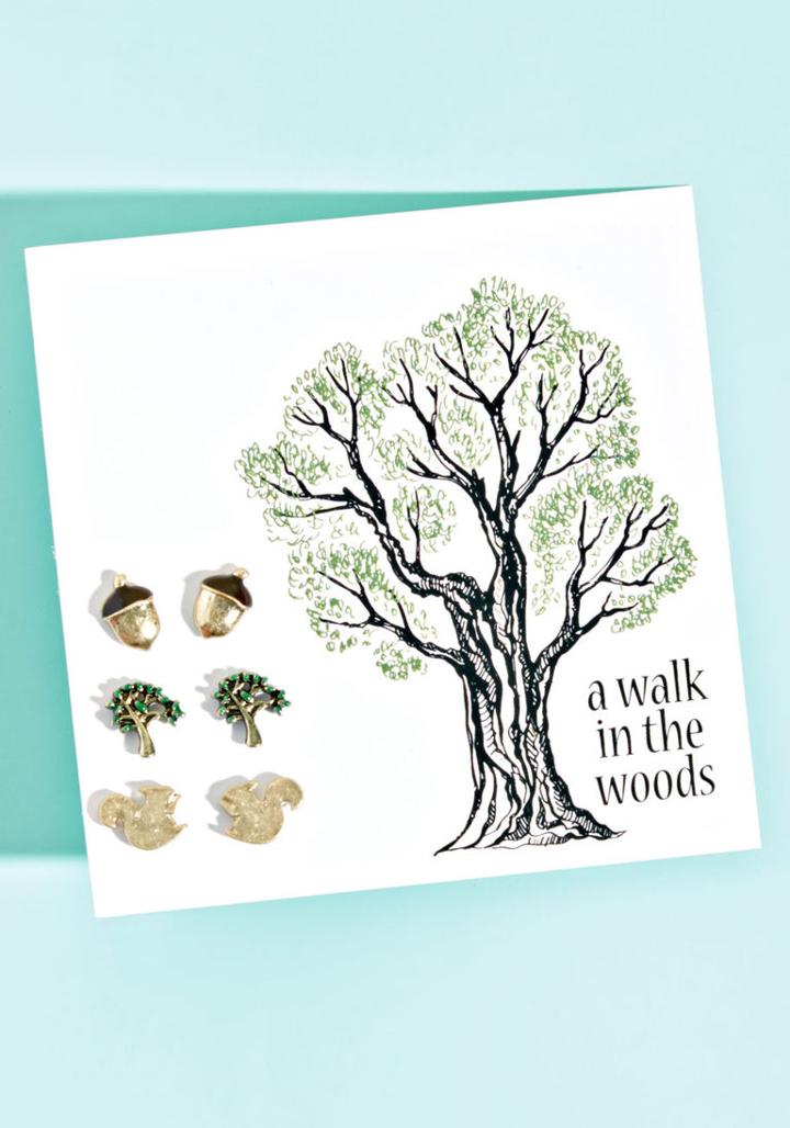 Modcloth Whimsical Woodland Earring Set