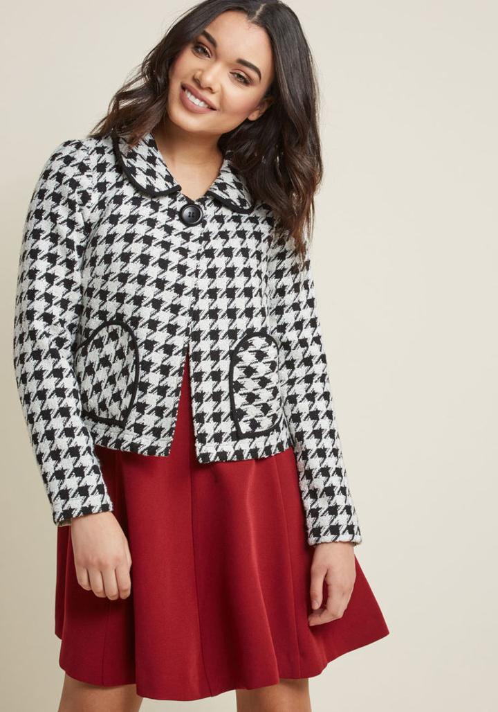 Modcloth City Cheers Cropped Jacket In 1x