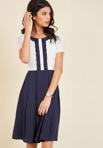  Opt For Splendor A-line Dress In Navy Colorblock In Xl