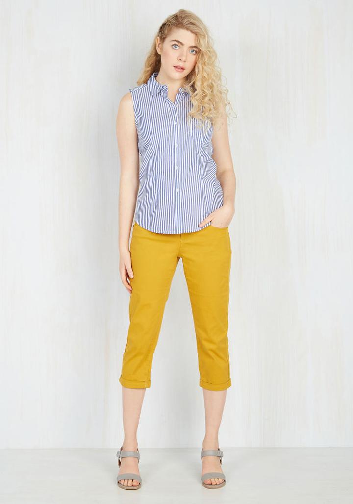 Modcloth I'm Calling Your Cuff Pants In Curry In 12