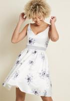 Modcloth Live For The Spotlight Fit And Flare Dress In Floral In 4x