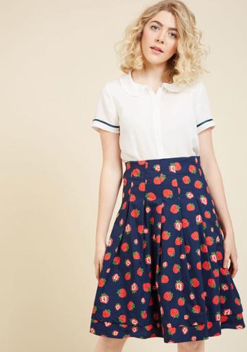 Modcloth Before My Berry Eyes Midi Skirt