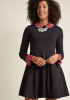 Modcloth Close Collegiate Long Sleeve Dress In L