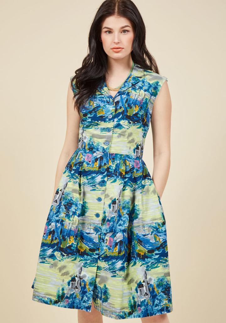  Bake Shop Browsing Midi Dress In Landscape In S