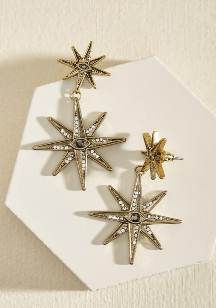 Modcloth Wish Upon A Starburst Earrings