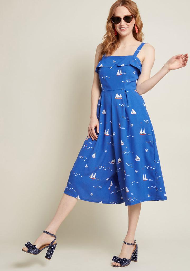 Modcloth Pier Pursuits Cropped Jumpsuit In Xs