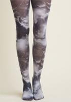 Modcloth Into The Atmosphere Tights In Monochrome