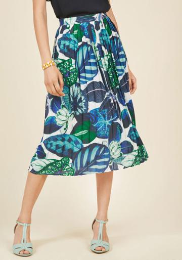 Modcloth Expect The Best Pleated Midi Skirt In Xl