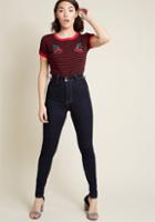 Modcloth Hell Bunny Chipper Cherries Striped T-shirt In S